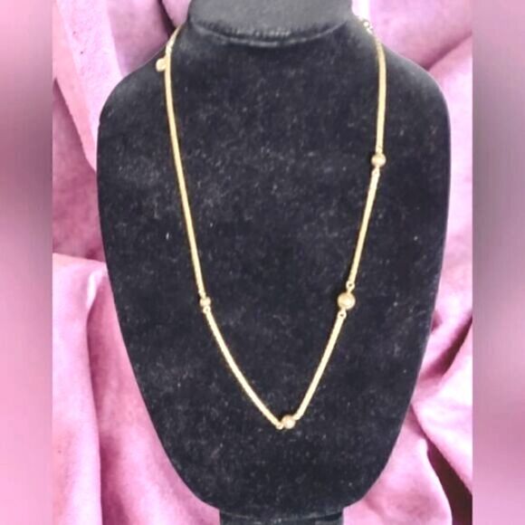 AVON NECKLACE Chain Delicate BALL GOLD-TONE 17.5" VINTAGE 1977 - Picture 9 of 12